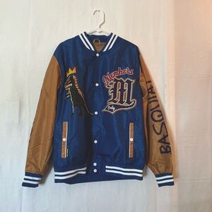 Members Only x Jean Michel Basquiate Mona Lisa Varsity Jacket